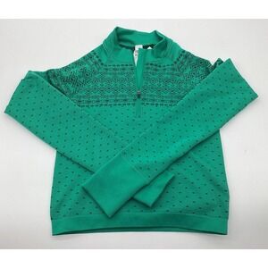 NWT Womens DSG Momentum Seamless 1/4 Zip Emerald Green Christmas Size XS